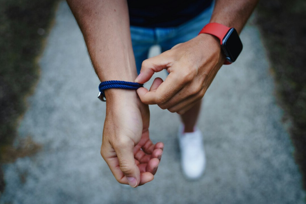 person using fitness tracker